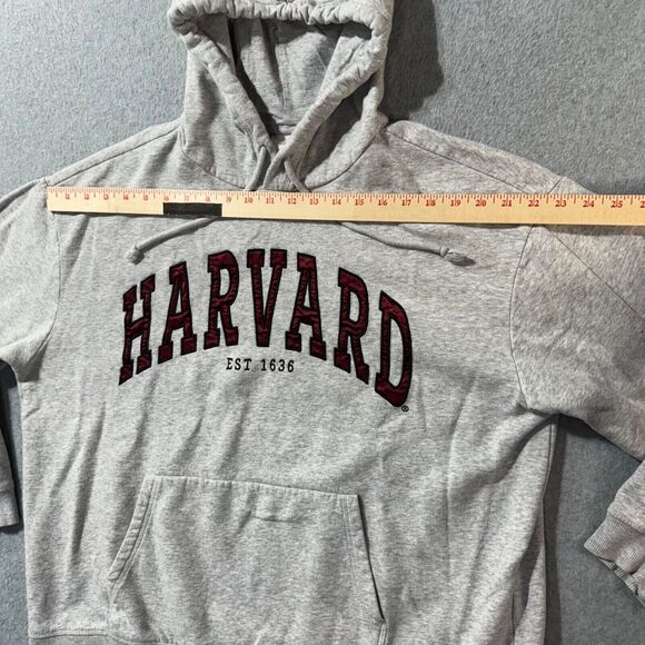 Harvard Crimson H&M Hoodie Womens L Cotton Blend Campus Sweatshirt Gray - Picture 7 of 13